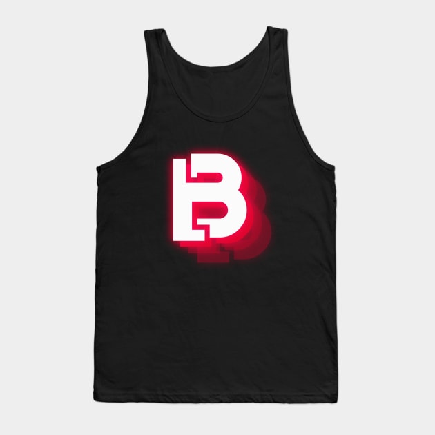 text effect red neon letter B apparel Tank Top by Sitohangstudio